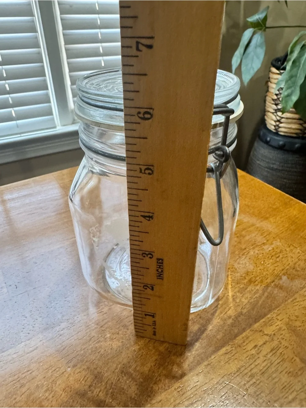 Vintage Vetri Di Fidenza glass jar made in Italy Glass Clamp-Top Storage Jar